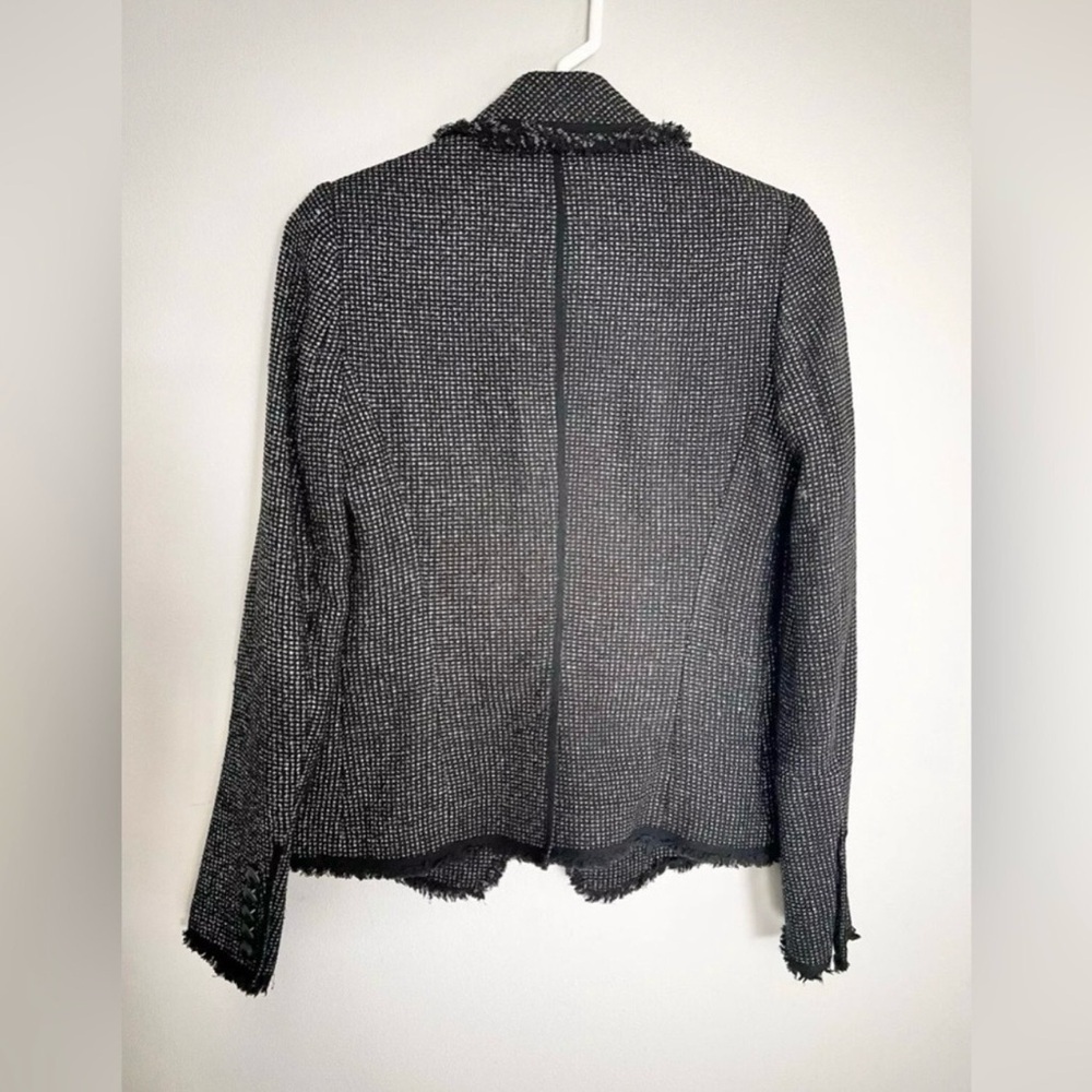 Veronica Beard Frisco tweed Dickey blazer black metallic fringe coat size 2. - Picture 8 of 10